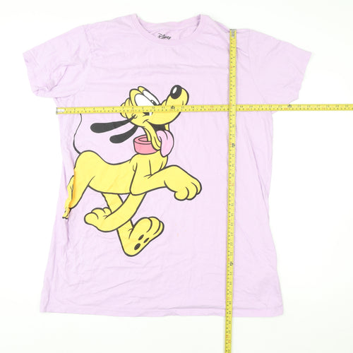 Disney Women Purple Cotton Pluto Nightshirt UK 12-14 T-Shirt Style