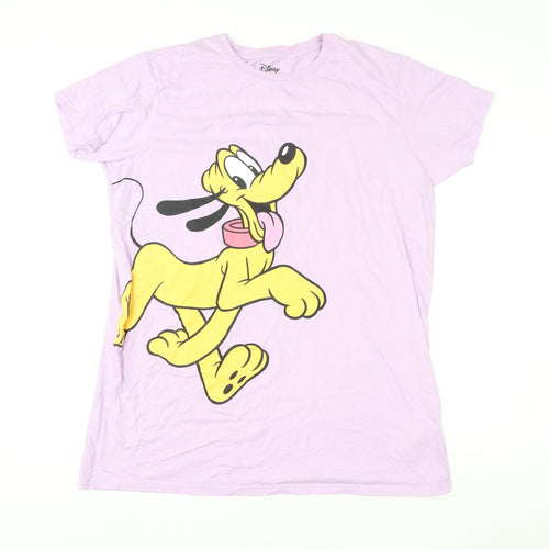 Disney Women Purple Cotton Pluto Nightshirt UK 12-14 T-Shirt Style