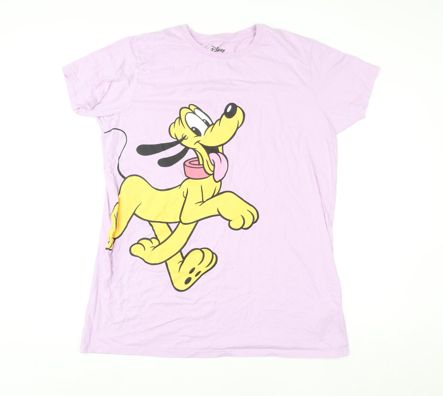 Disney Women Purple Cotton Pluto Nightshirt UK 12-14 T-Shirt Style