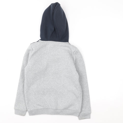 Slazenger Boys Grey Full Zip Hooded Colourblock Jacket 9-10 Years Polyester