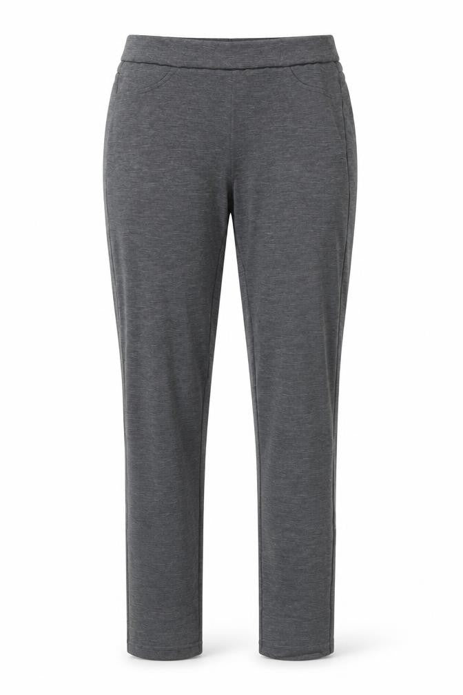 Front view of Kelly & Grace Women's Grey Jersey Jogger Trousers, size M