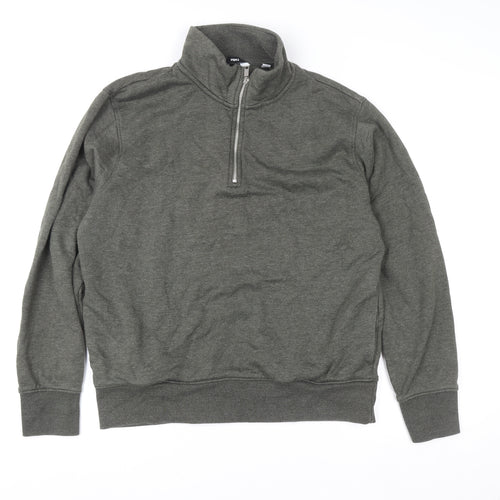 Next Men's Green 1/4 Zip High Neck Sweatshirt Size M