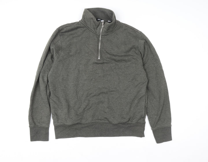 Next Men's Green 1/4 Zip High Neck Sweatshirt Size M