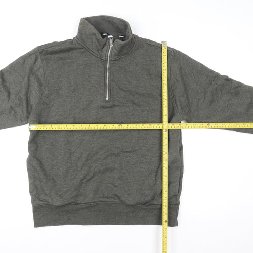 Next Men's Green 1/4 Zip High Neck Sweatshirt Size M