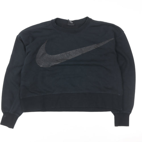 Nike Womens Black Dri-FIT Pullover Sweatshirt XS Cotton Blend