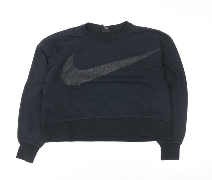 Nike Womens Black Dri-FIT Pullover Sweatshirt XS Cotton Blend