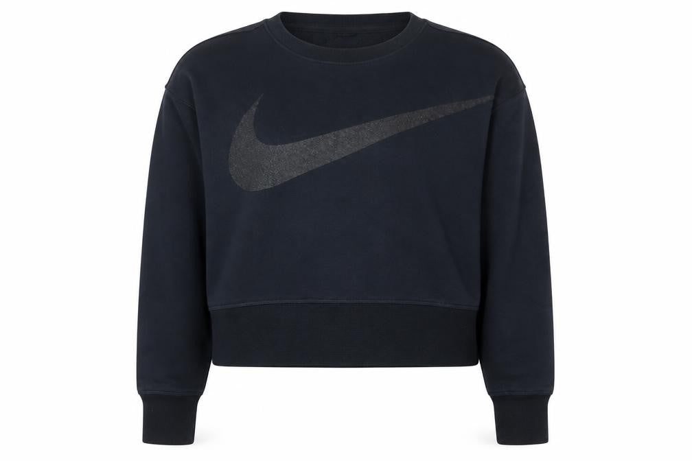 Front view of Nike women’s black dri-fit pullover sweatshirt xs cotton blend