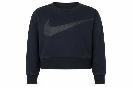Front view of Nike women’s black dri-fit pullover sweatshirt xs cotton blend