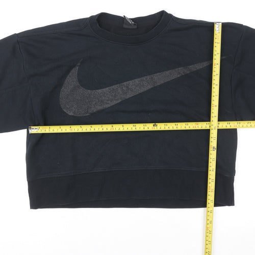 Nike Womens Black Dri-FIT Pullover Sweatshirt XS Cotton Blend