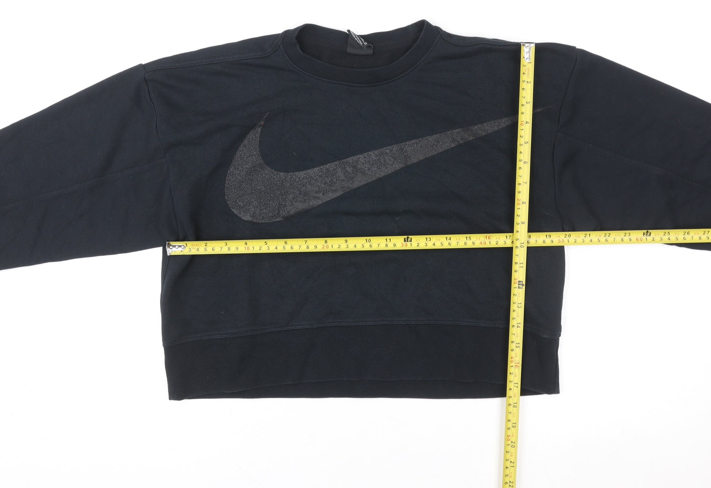 Nike Womens Black Dri-FIT Pullover Sweatshirt XS Cotton Blend