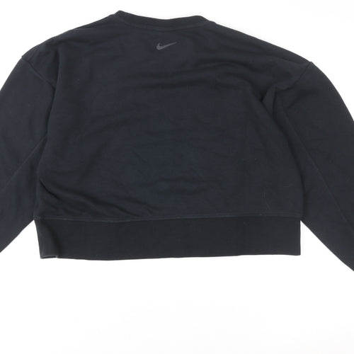 Nike Womens Black Dri-FIT Pullover Sweatshirt XS Cotton Blend