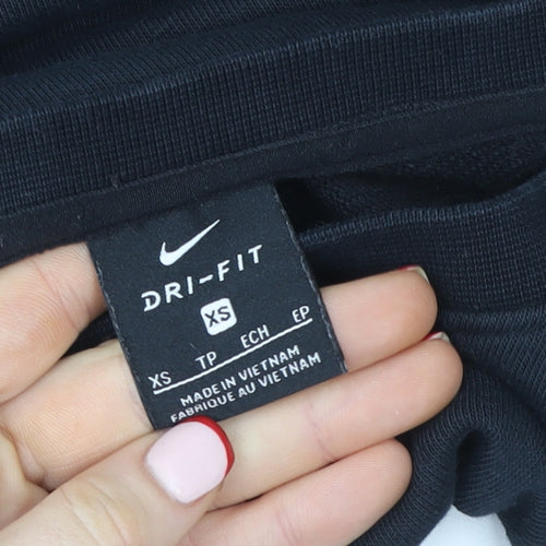 Nike Womens Black Dri-FIT Pullover Sweatshirt XS Cotton Blend