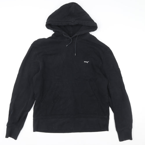 Topman Unisex Black Pullover Hoodie Size S Cotton Casual Sweatshirt
