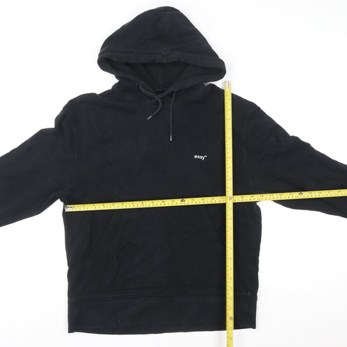 Topman Unisex Black Pullover Hoodie Size S Cotton Casual Sweatshirt