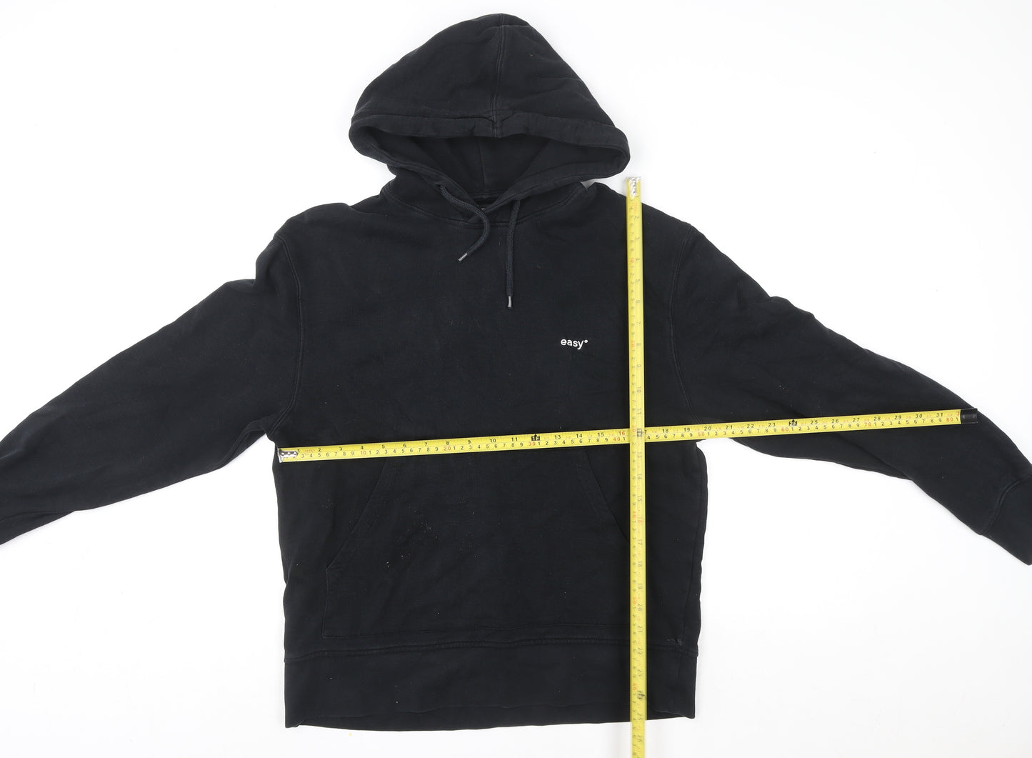 Topman Unisex Black Pullover Hoodie Size S Cotton Casual Sweatshirt