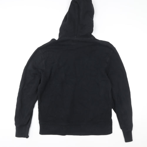 Topman Unisex Black Pullover Hoodie Size S Cotton Casual Sweatshirt