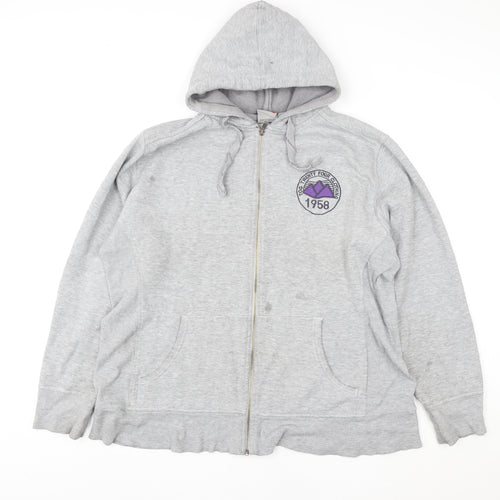TOG24 Women’s Grey Hooded Zip Up Cotton Blend Jacket Size 18