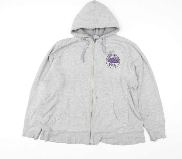 TOG24 Women’s Grey Hooded Zip Up Cotton Blend Jacket Size 18