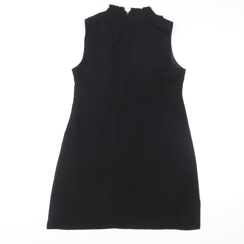 New Look Women Black Size 12 High Neck Sleeveless Shift Dress