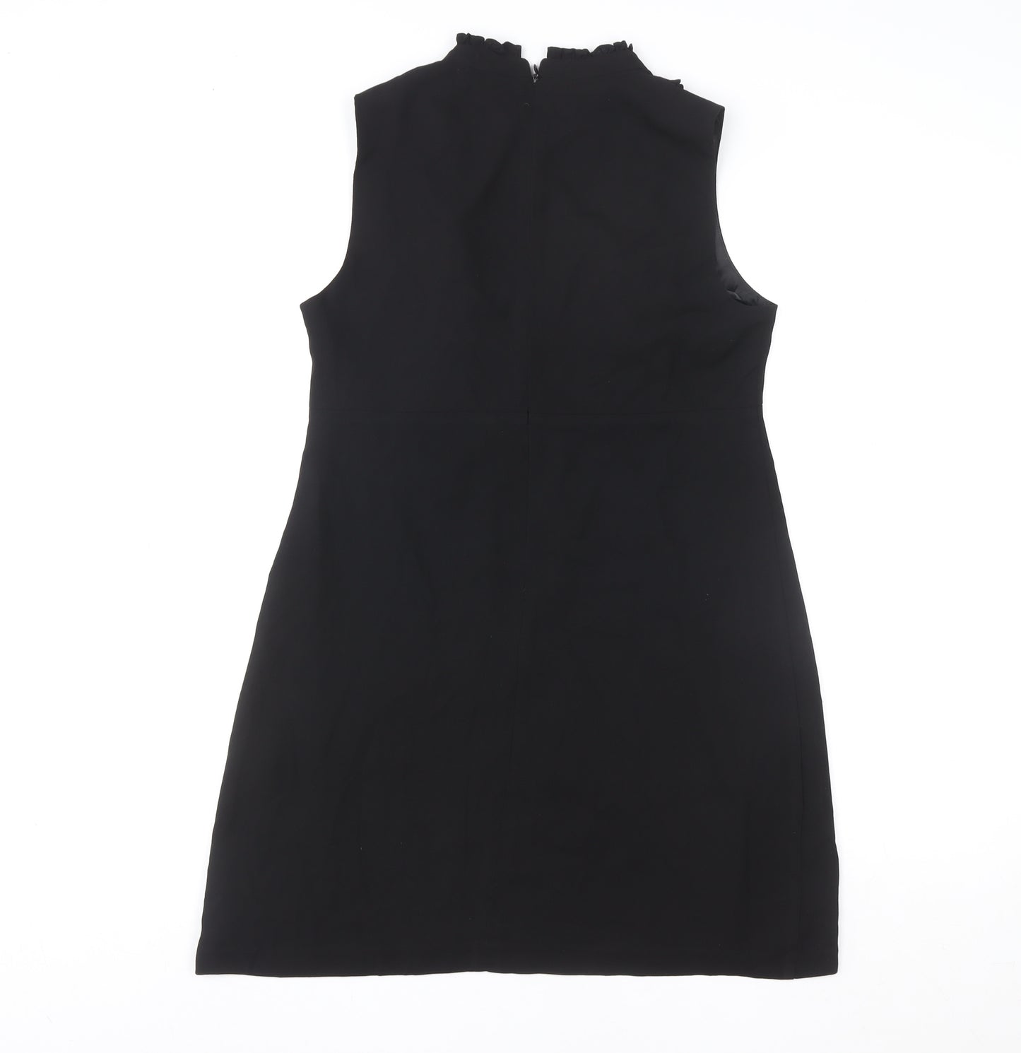 New Look Women Black Size 12 High Neck Sleeveless Shift Dress