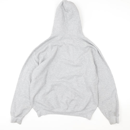 PrettyLittleThing Women Grey Pullover Hoodie Small Cotton Blend