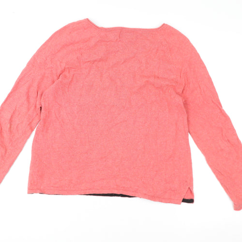 Antoni & Alison Women Pink Bird Motif Pullover Sweatshirt UK 14 L