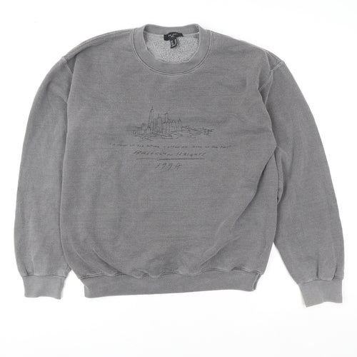 New Look Women Grey Pullover Sweatshirt XS 1994 Graphic Crew Neck