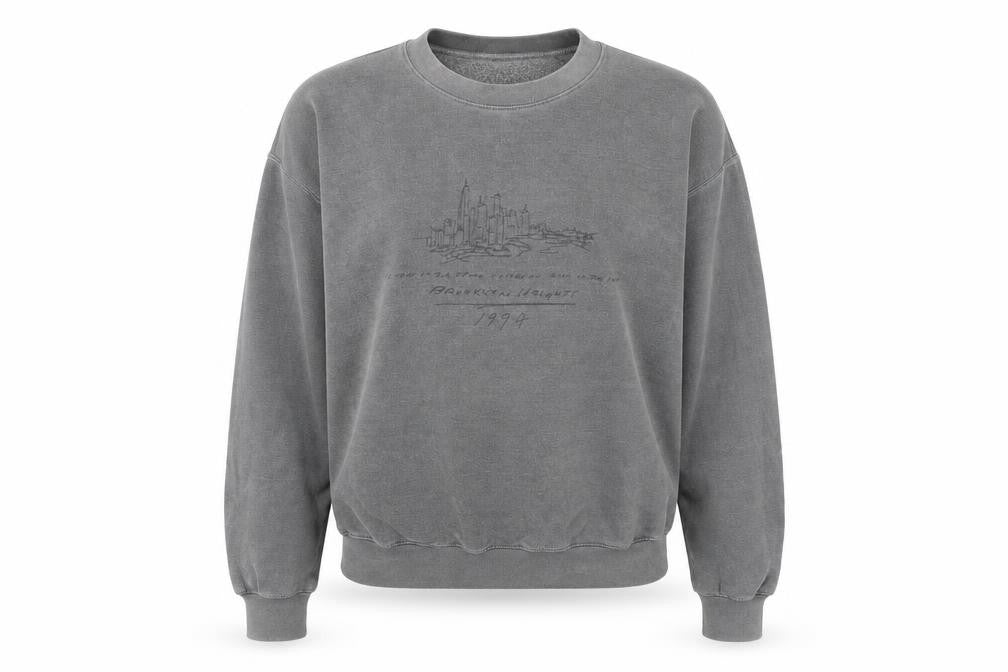 Front view of New Look Women Grey Pullover Sweatshirt XS 1994 Graphic Crew Neck
