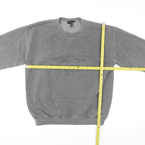 New Look Women Grey Pullover Sweatshirt XS 1994 Graphic Crew Neck