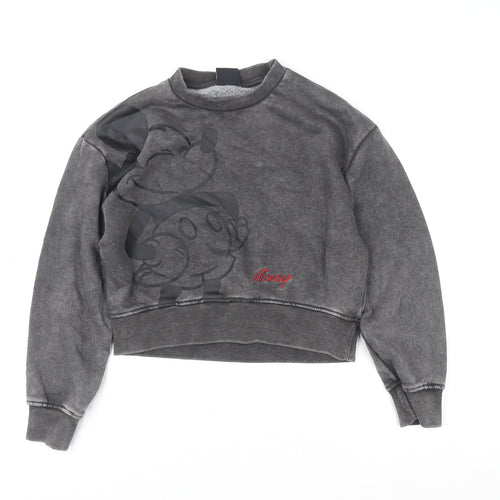 Primark Girls Grey Mickey Mouse Pullover Sweatshirt 10-11 Years Disney 146cm