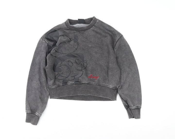 Primark Girls Grey Mickey Mouse Pullover Sweatshirt 10-11 Years Disney 146cm