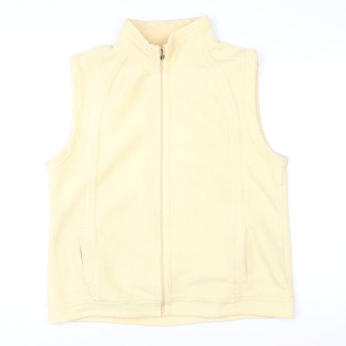Conos Womens Beige Fleece Zip Waistcoat Size 10 Casual Warm Gilet