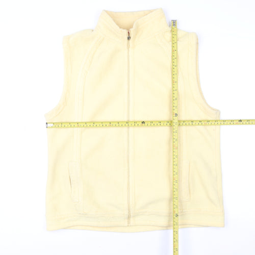 Conos Womens Beige Fleece Zip Waistcoat Size 10 Casual Warm Gilet