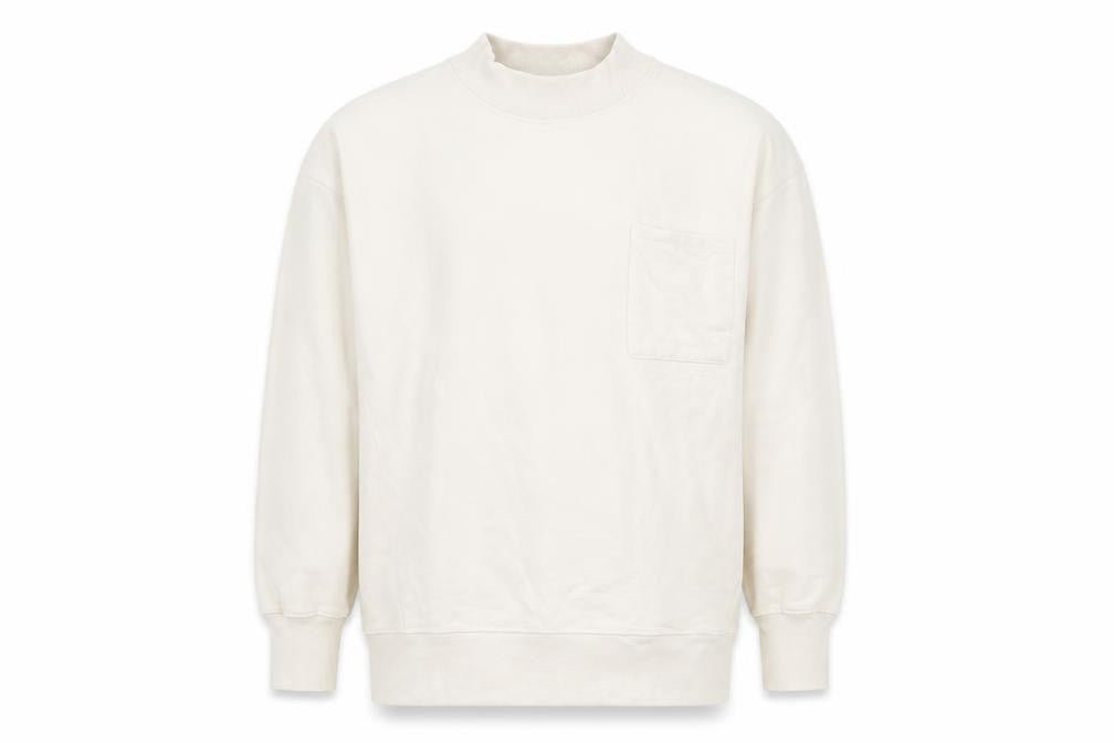 Front view of Zara boys’ ivory cotton fleece pullover sweatshirt, size 9, years