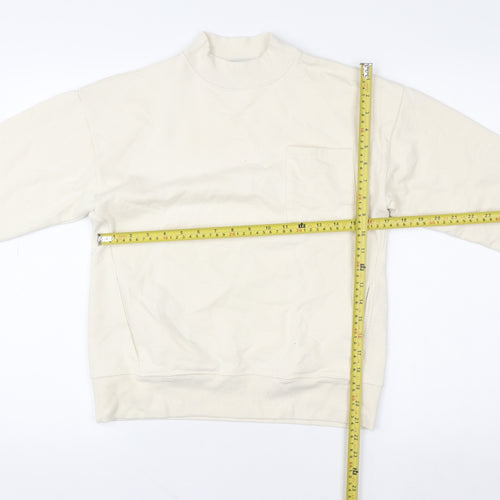 Zara Boys Ivory Cotton Fleece Pullover Sweatshirt Size 9 Years