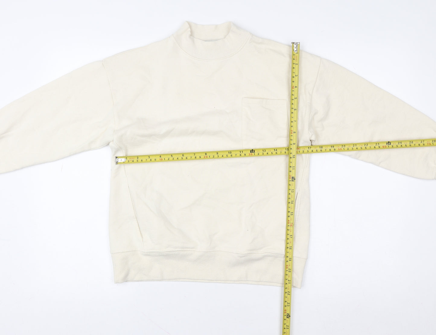 Zara Boys Ivory Cotton Fleece Pullover Sweatshirt Size 9 Years