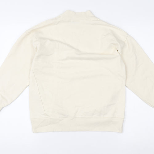 Zara Boys Ivory Cotton Fleece Pullover Sweatshirt Size 9 Years