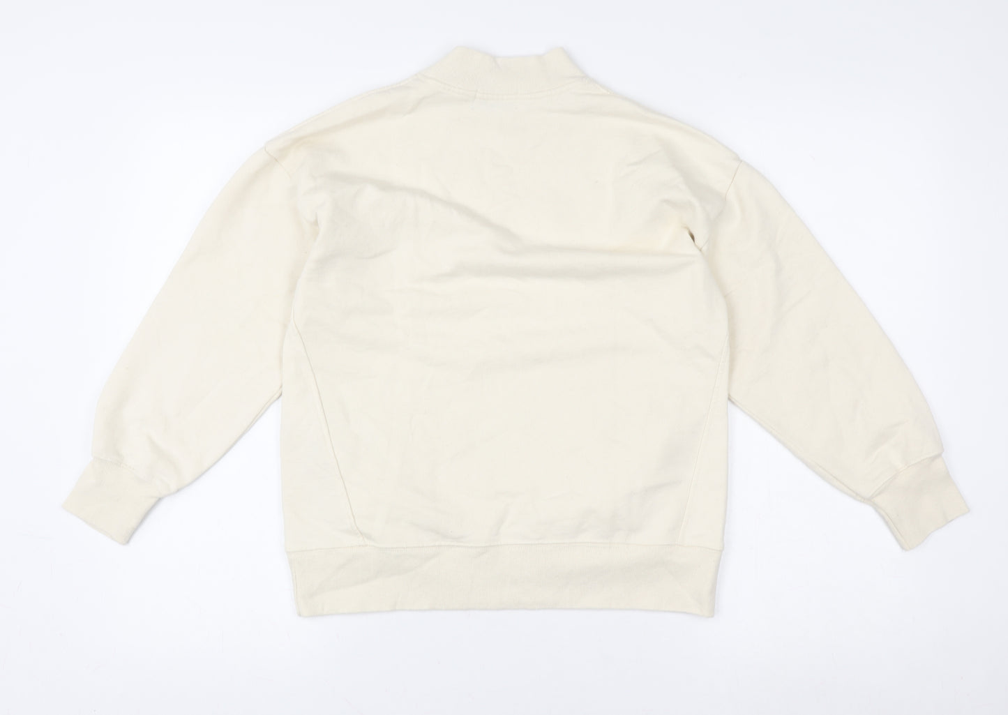 Zara Boys Ivory Cotton Fleece Pullover Sweatshirt Size 9 Years