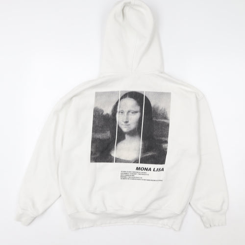 ZARA Girls White Mona Lisa Graphic Pullover Hoodie 13-14 Years