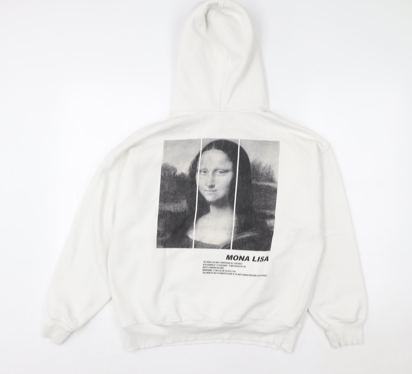 ZARA Girls White Mona Lisa Graphic Pullover Hoodie 13-14 Years