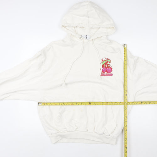 Collusion Women White Small Graphic Print Pullover Hoodie