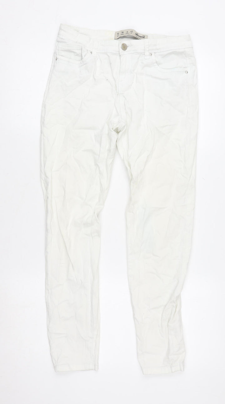 Denim Co. Women's White Mid-Rise Straight Fit Jeans Size 10