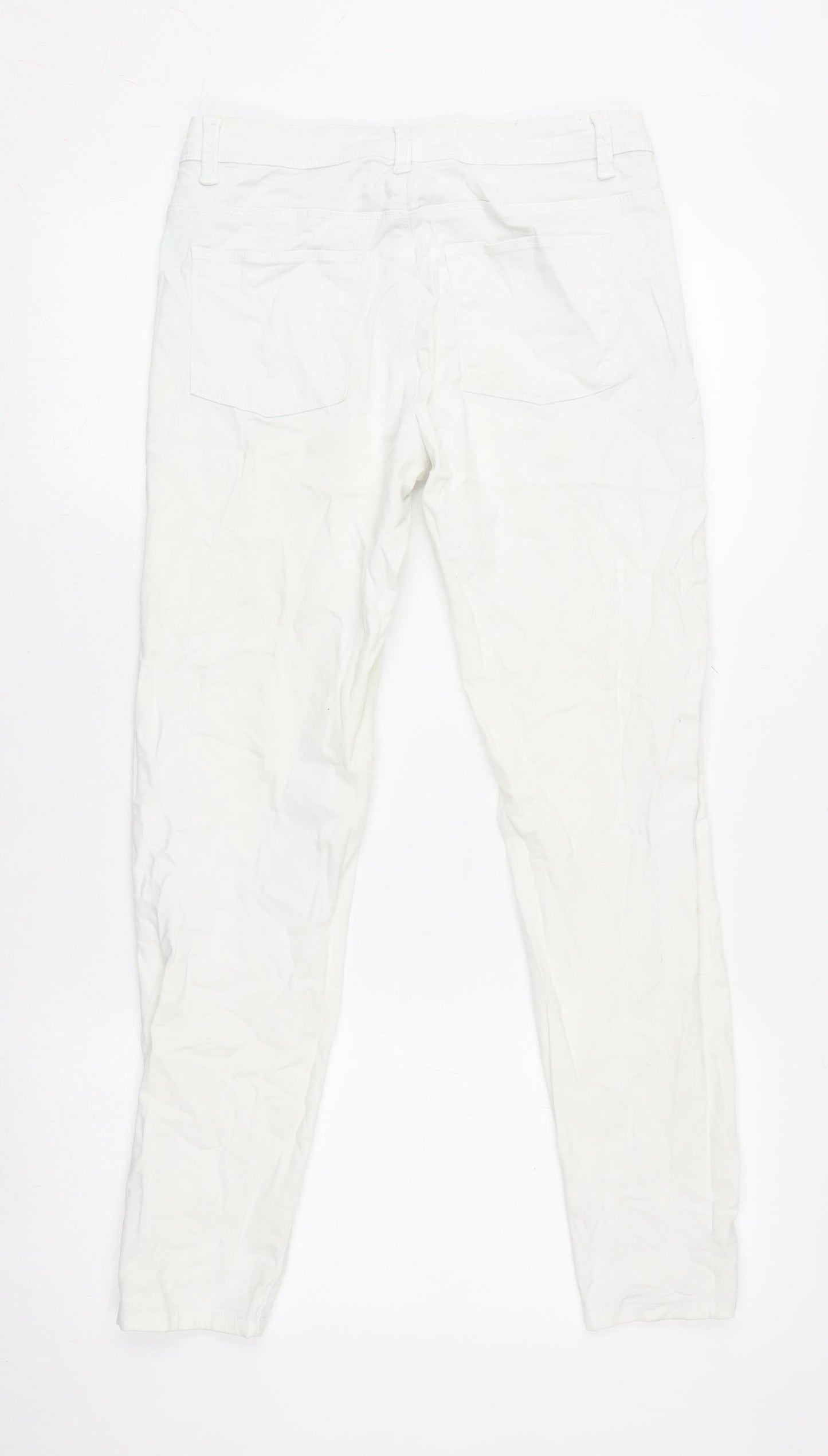 Denim Co. Women's White Mid-Rise Straight Fit Jeans Size 10