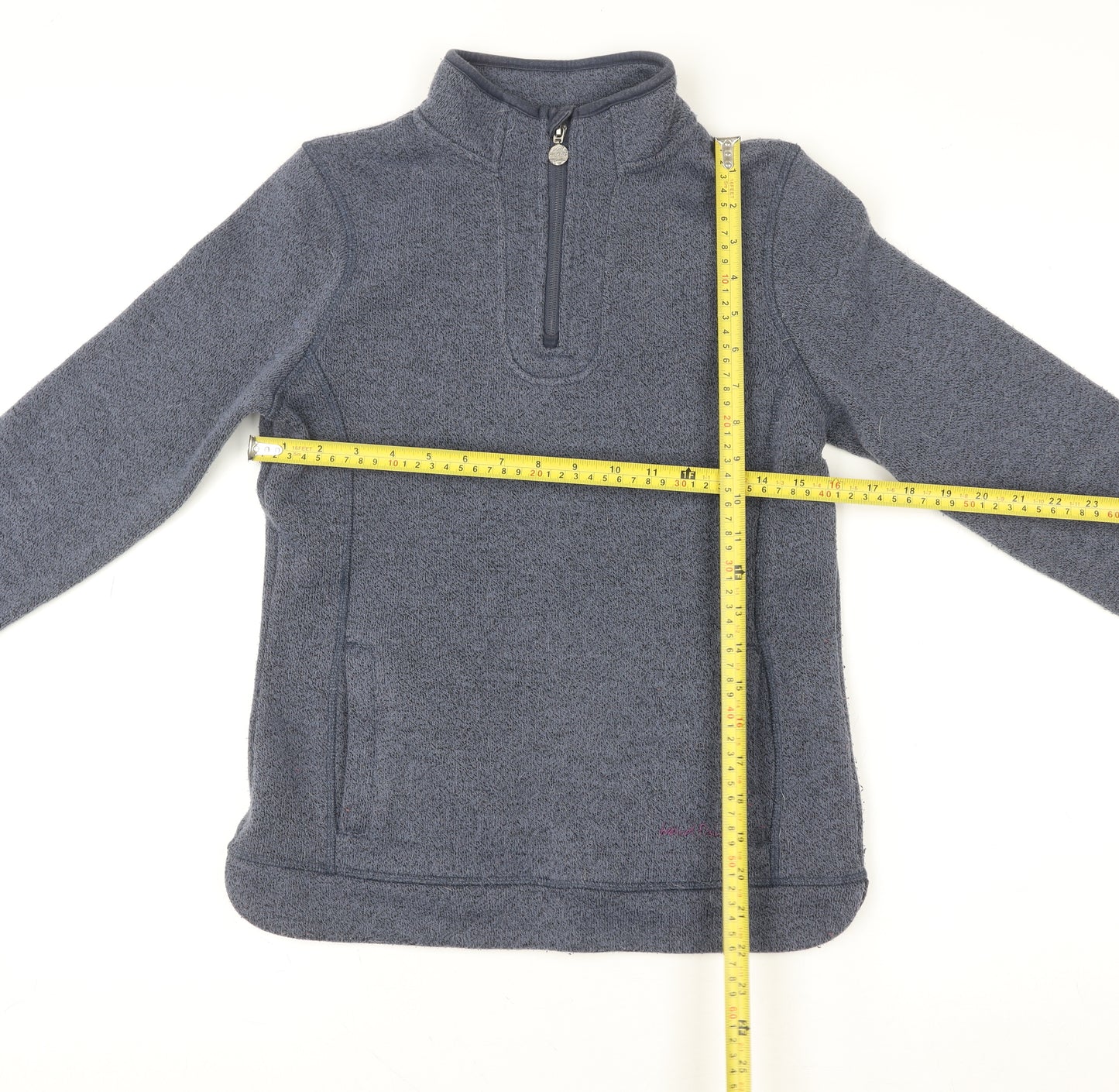 Weird Fish Blue 1/4 Zip Fleece Sweatshirt Unisex Adults Size 8 Regular Fit