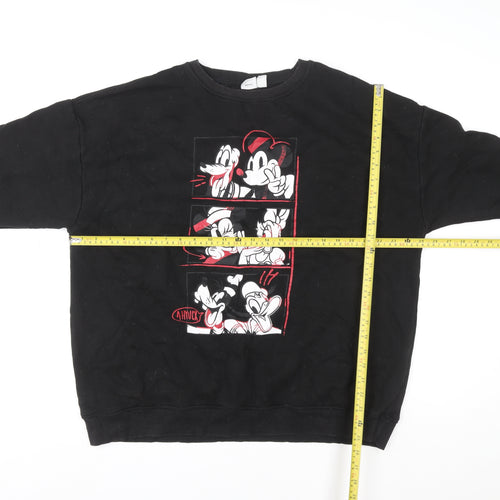 Disney Primark Cares Womens Black L 14/16 Crew Neck Pullover Sweatshirt