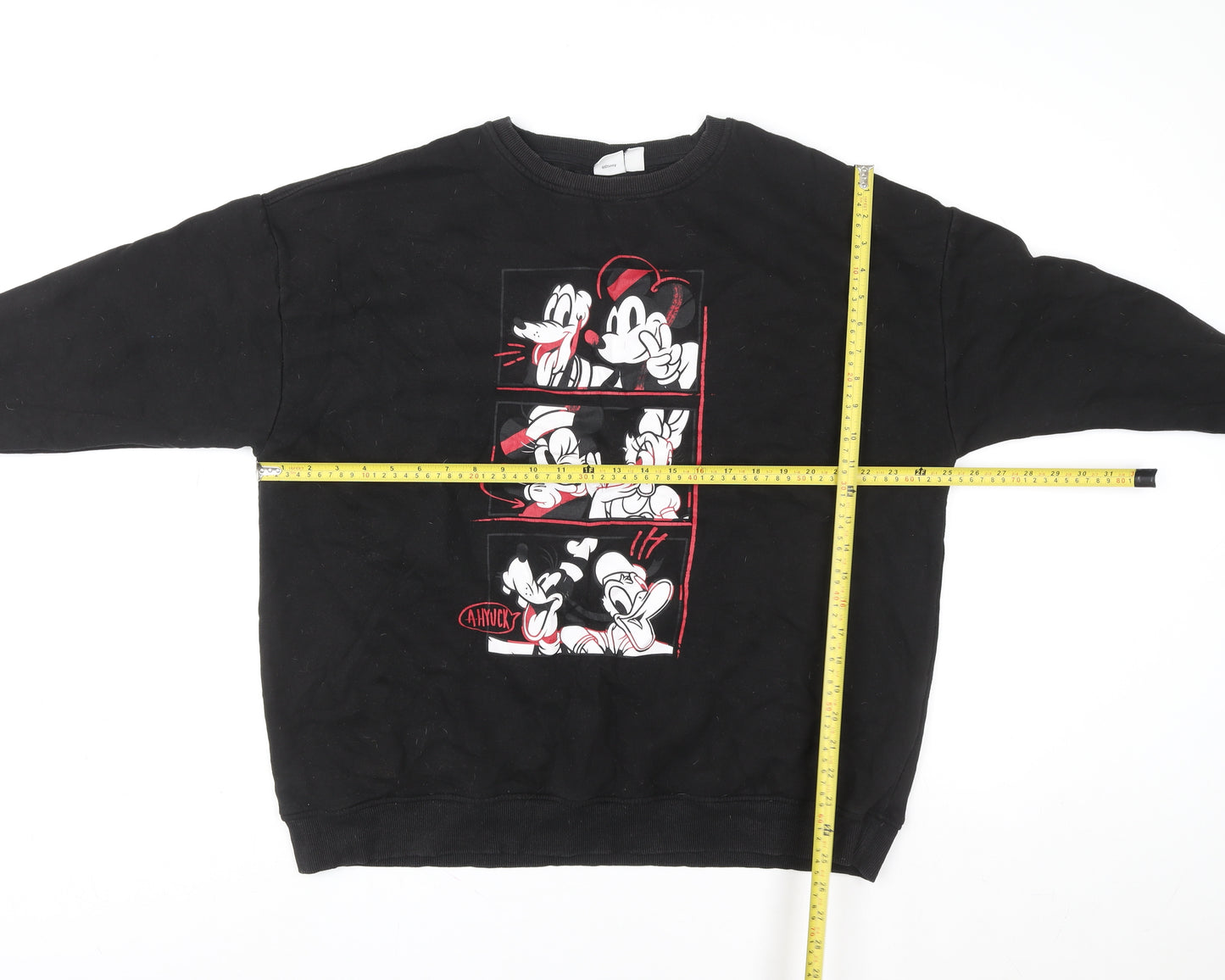 Disney Primark Cares Womens Black L 14/16 Crew Neck Pullover Sweatshirt