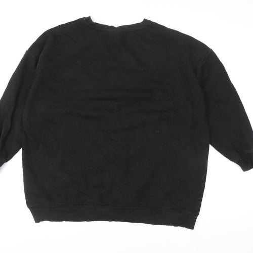 Disney Primark Cares Womens Black L 14/16 Crew Neck Pullover Sweatshirt
