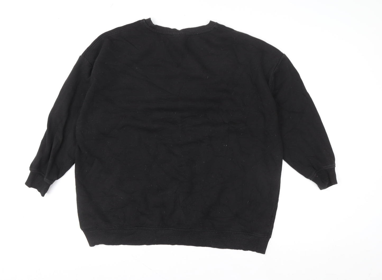 Disney Primark Cares Womens Black L 14/16 Crew Neck Pullover Sweatshirt