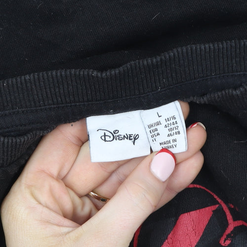 Disney Primark Cares Womens Black L 14/16 Crew Neck Pullover Sweatshirt