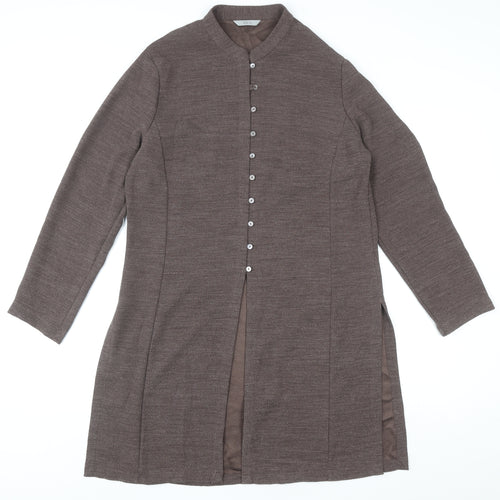 Marks and Spencer Women Brown Size 14 Collared Button Shirt Dress